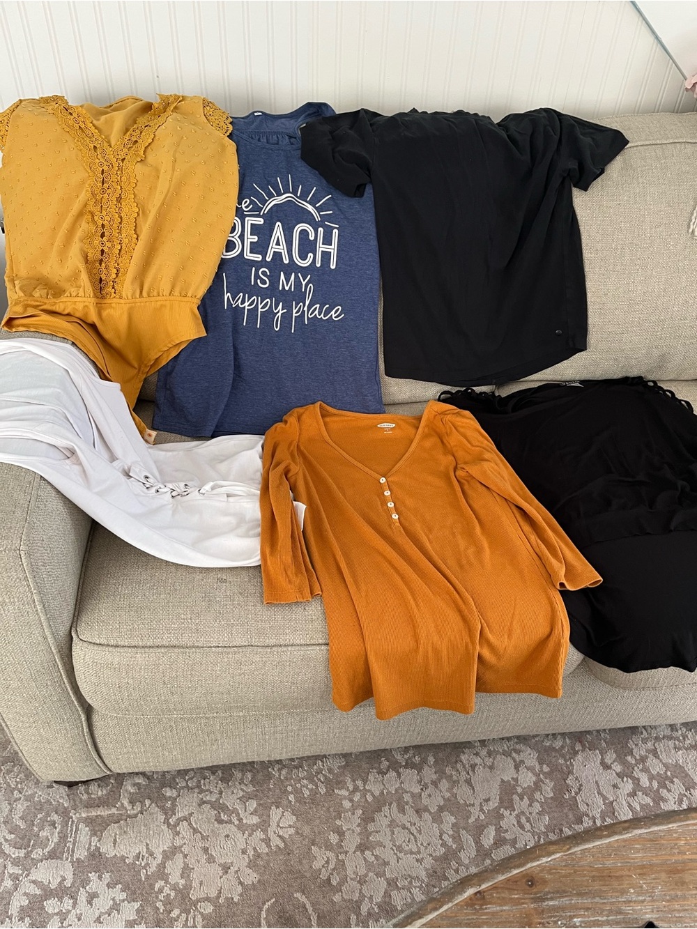 Women's Mustard Lace-Trim Bodysuit - Unbranded and lot of Clothes